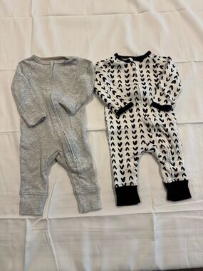 Cloud Island Zipper Footless Rompers Set of 2- EUC